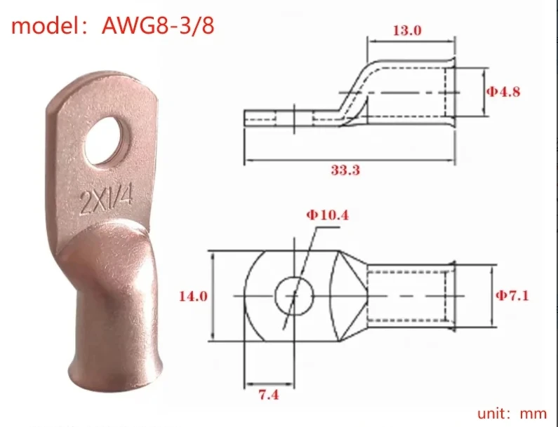 

AWG8-3/8 connecting terminal
