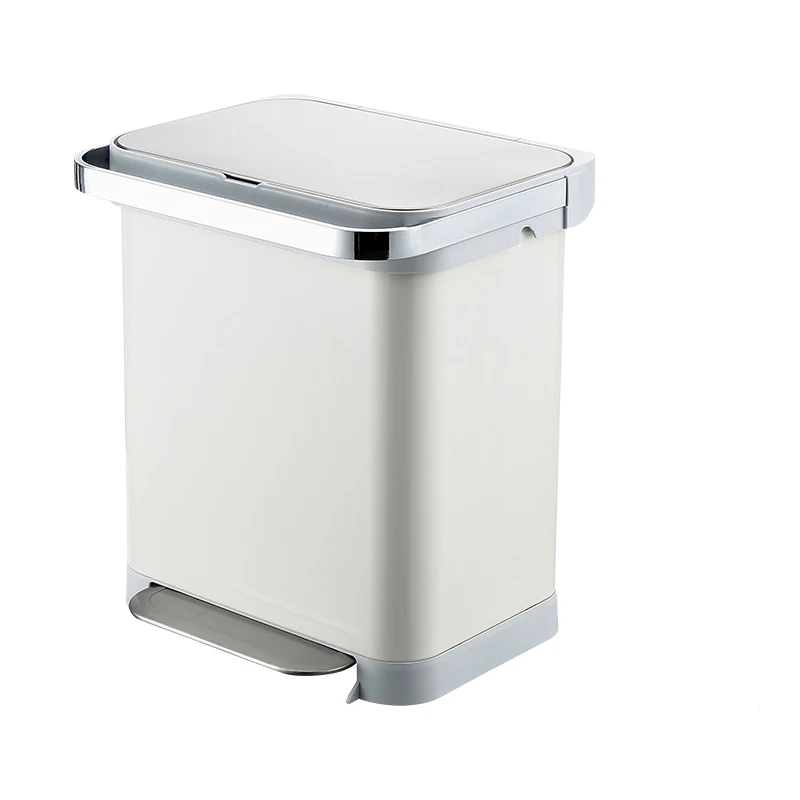 

2022 Selling Metal Pedal Stainless Steel trash can Sorting trash cans poubelle Environmentally friendly trash can polishing