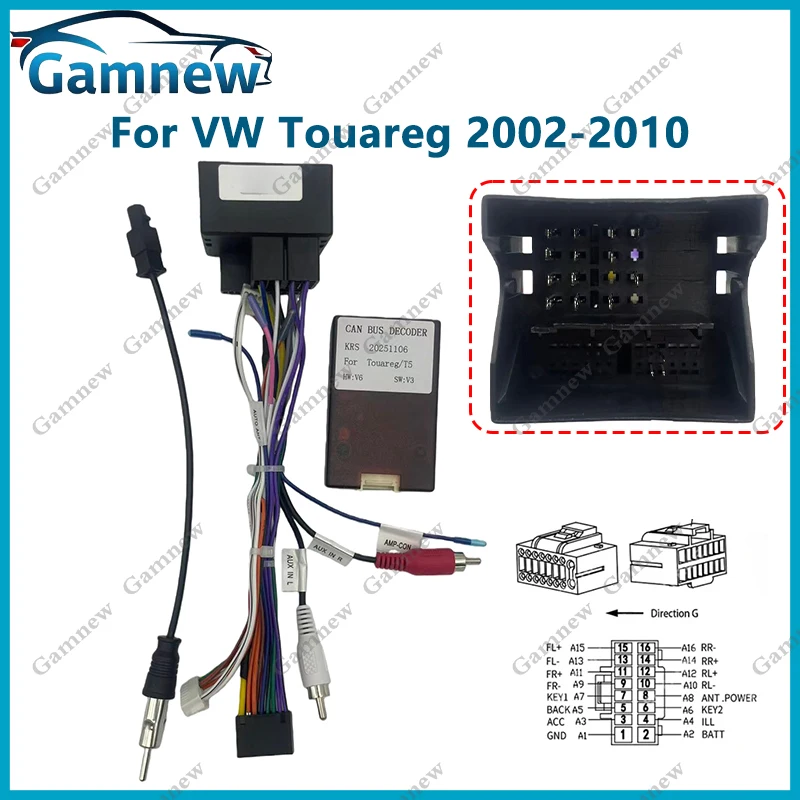 Adaptateur De Faisceau De Câblage De Voiture 16 Broches Décodeur De 