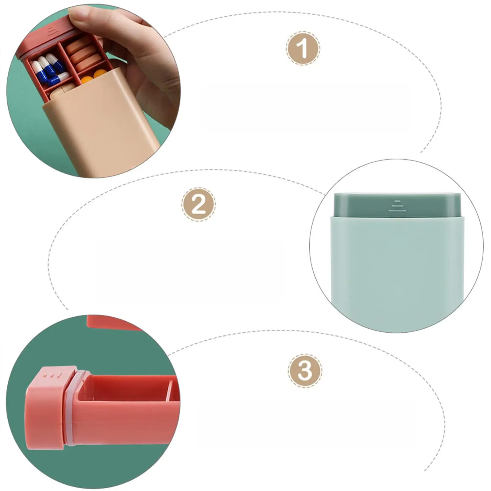 Compact Travel Pill and Chewing Gum Holder - Portable Daily Medicine Sealing Dispenser