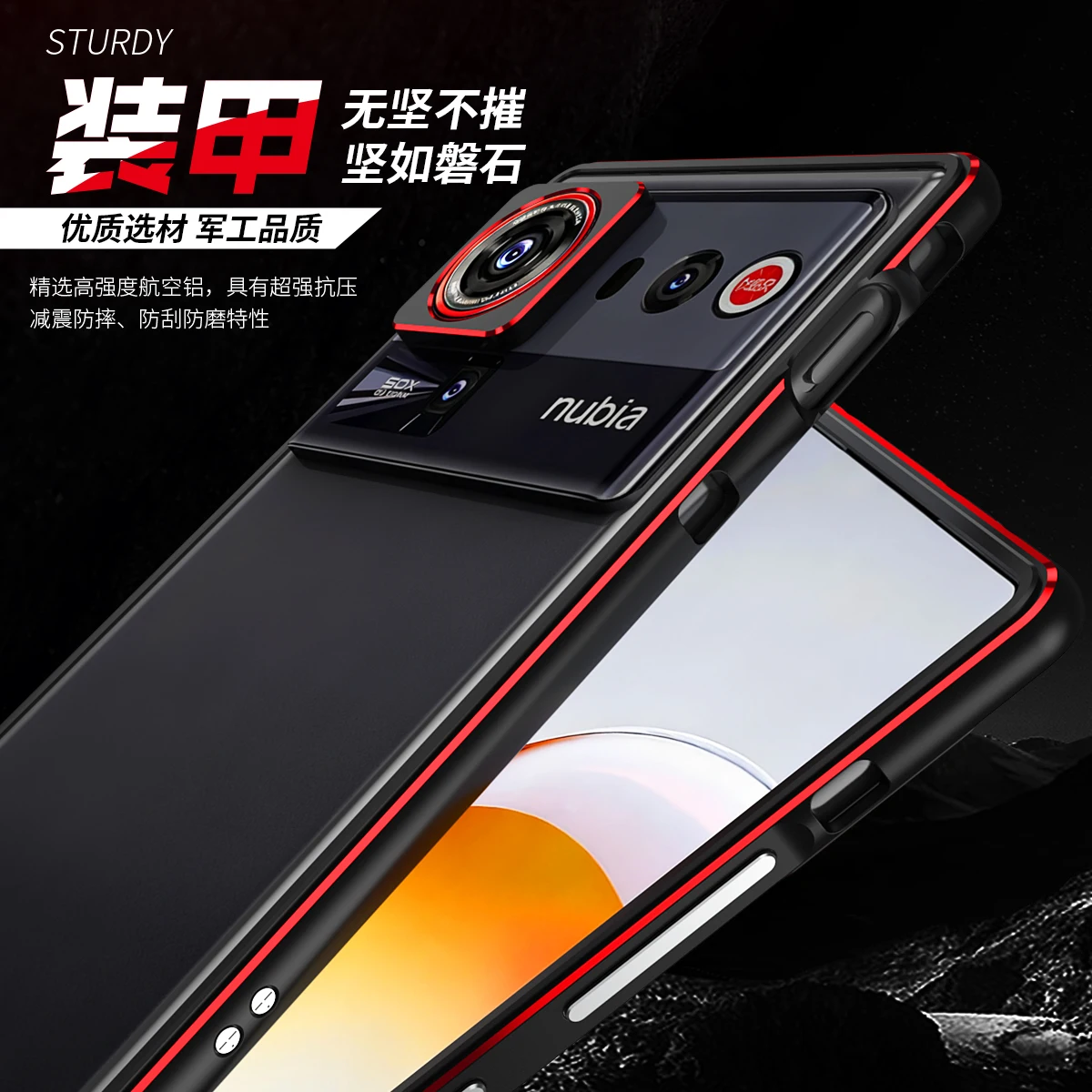 Sleek Metal Bumper Phone Case with Camera Lens Protector
