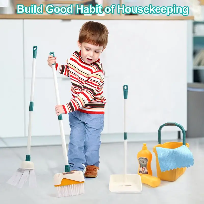 Children's Cleaning Toys Set Children's Educational Simulation Play Cleaning Housekeeping toys Broom Dustpan Mop Brush