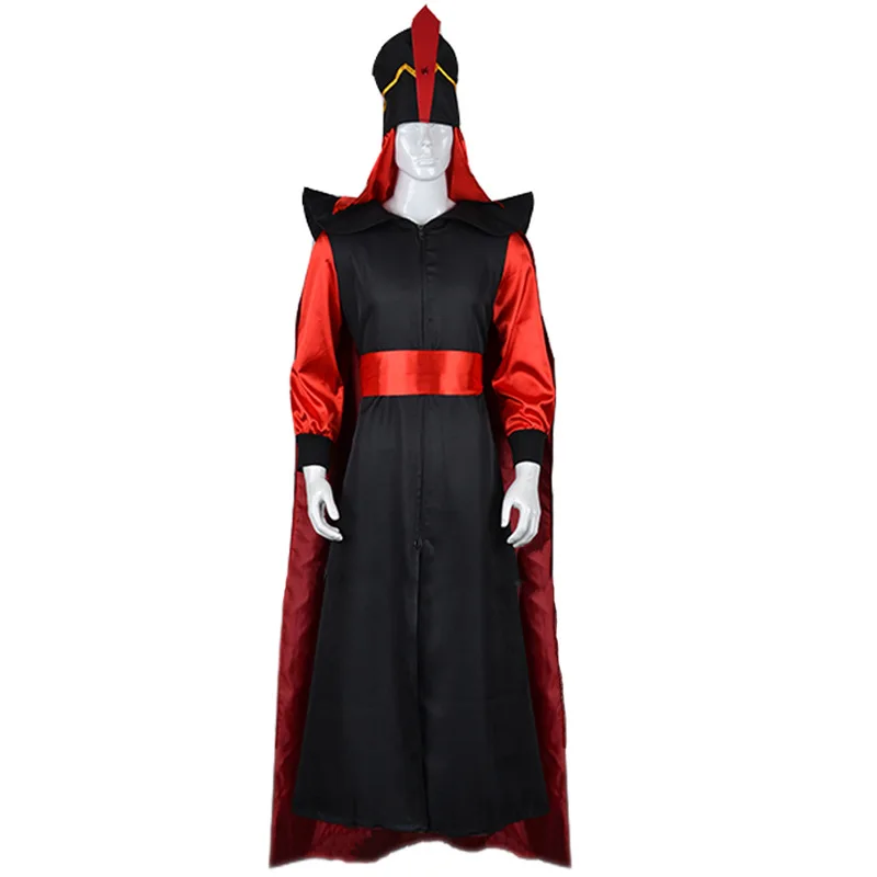 The Arabe Nights Aladdin Jafar Costume Cosplay Aldult Uomo Donna Halloween Wizard Clothes Suit