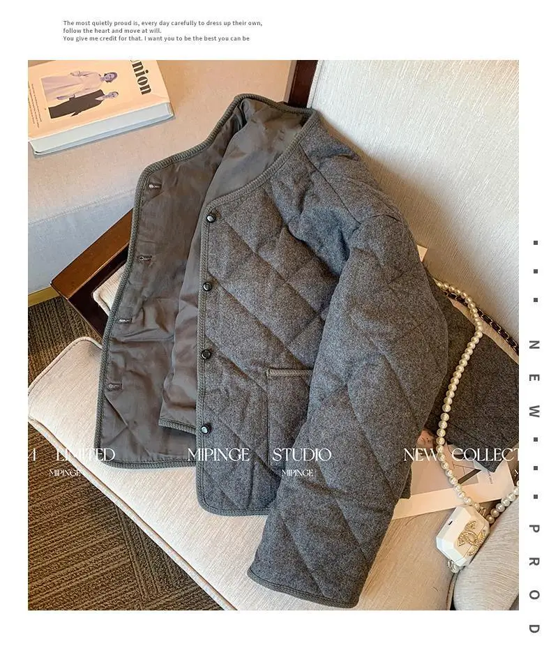 Neploe Simple Office Lady Vintage O Neck Plaid Coat Thin Casual Premium Western Style Parkas Warm Elegant High Street Soft Coats