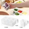 Refrigerator Storage Box 6/8 Grids Food Vegetable Fruit Storage Box Scallion Preservation Box Kitchen Divided Storage Container 5