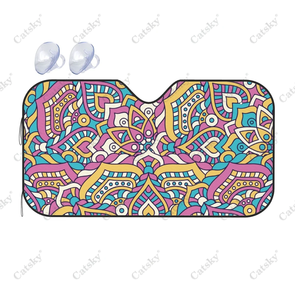 

Ornament Pattern Auto Windshield Sun Shade Car Front Window Visor Vehicle Sun Block Cover Heat Reflector Anti-UV Sunshade