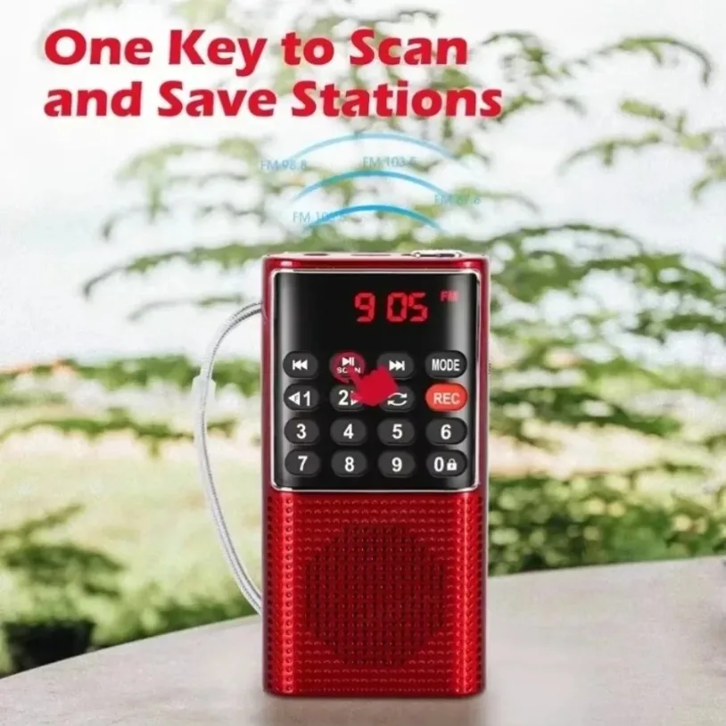 VIKEFON Mini Portable FM Radio Wireless Speaker MP3 Music Player with Recording Support Handsfree TF Card USB Headphone Play