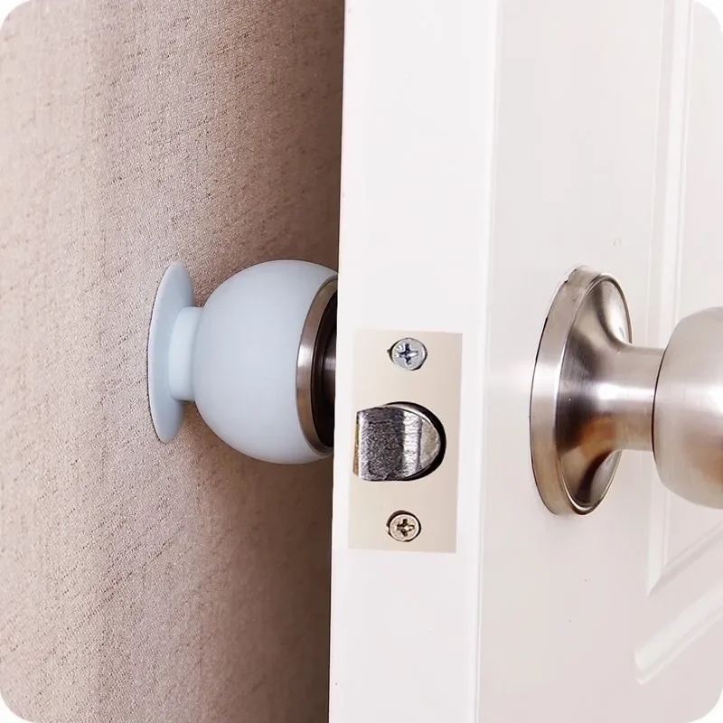 Cup Type Door Knob Dust Covers Round Rubber Wall Protector Door Handle Bumper Guard Stopper Baby Safety Supplies Crash Pad