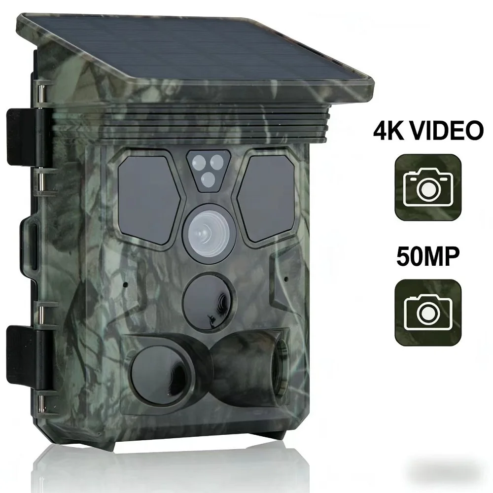 Suntekcam 50MP 4K solaire étanche vision nocturne déclenchement 0.3s pour surveillance pêche