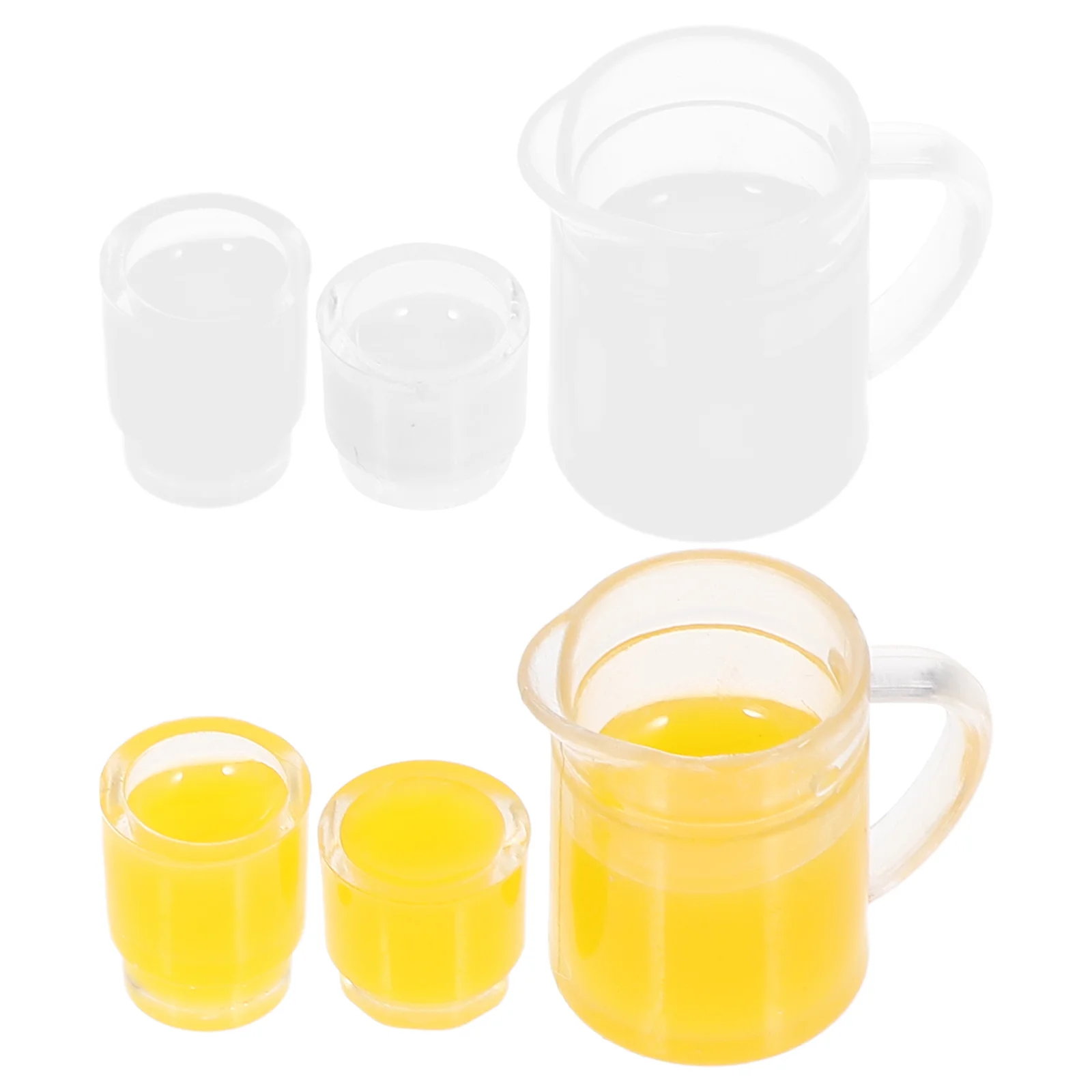 

2 Sets Dollhouses Photo Prop Drink Cup Pretend Kitchen Props Pitcher for Miniature Accessories