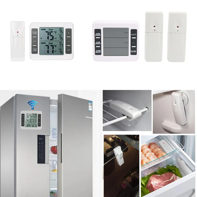 Refrigerator Digital Fridge Thermometer Freezer Alarm Universal Temperature  Measuring Tool for Home Indoor Outdoor Easy install - AliExpress