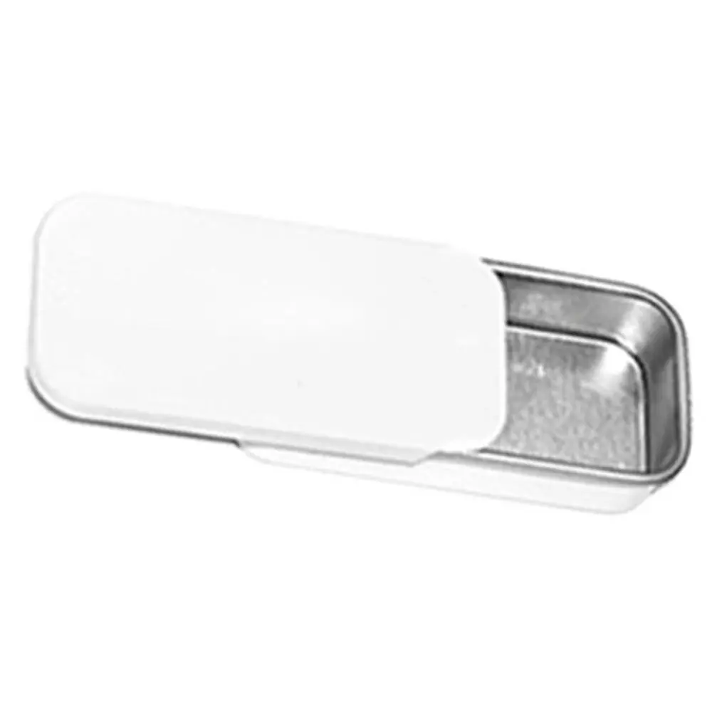 Empty Mini Tin Box Tinplate Push Candy 1Pc Rectangular PillCases Bins Aluminum Jar Hinged Containers Small Organizer Storage Box