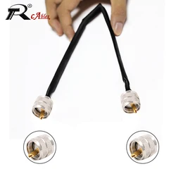 Door Window Pass Through Flat RF Coaxial Cable SO239 UHF Female to PL259 Male 50 Ohm RF Coax Pigtail Extension Cord