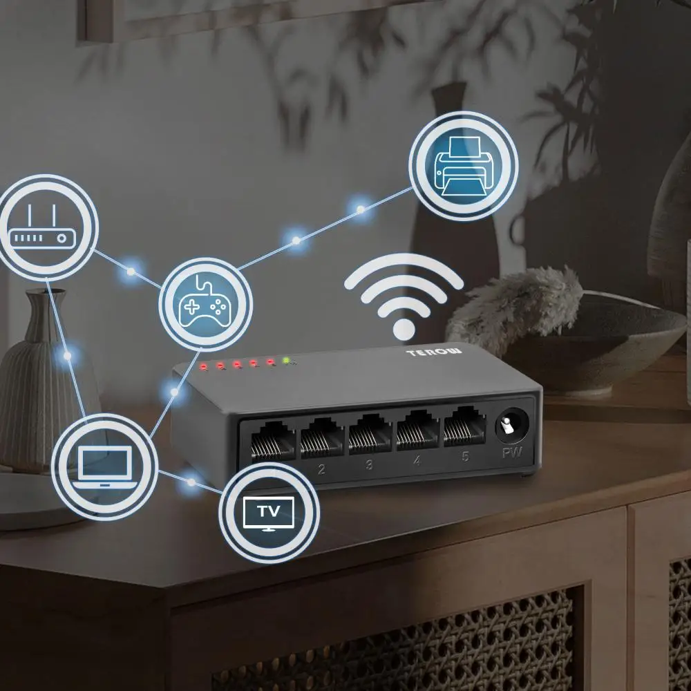 Terow-switch Gigabit Rede 802.3at Ethernet af Rj45 para Câmera ip ap sem Fio Vigilância de Segurança 100mbps ou 1000mbps Portas - Imagem 2