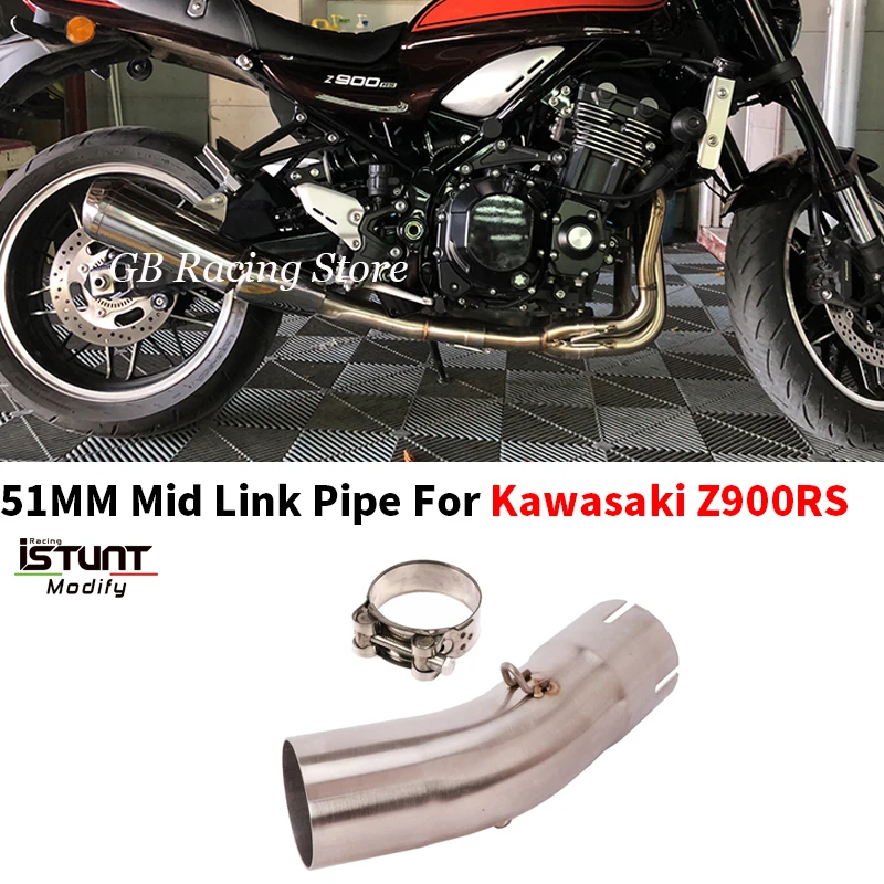 MotorcycleExhaustMufflerEscapeMotoModiifedStainless51mmMidPipe