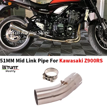 Motorcycle Exhaust Muffler Escape Moto Modiifed Stainless 51mm Mid Pipe Slip On For Kawasaki Z900RS Z900 RS 2017 2018 2019 2020