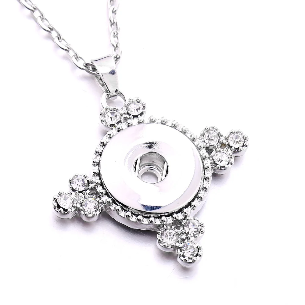 12pcs Simple Metal 18mm Snap Button Necklace Buttons Pendant Necklace Snaps Jewelry for Women