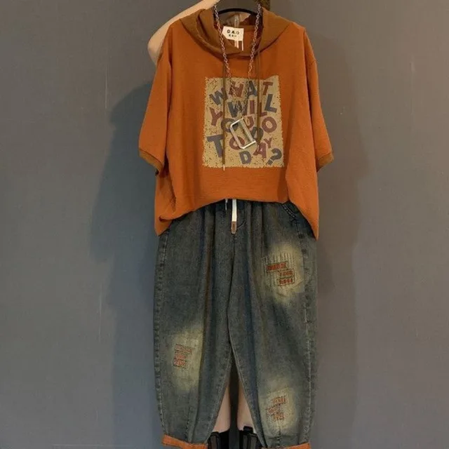 Denim Two-Piece Set – Casual Jacket & Jeans Outfit, Plus Sizes