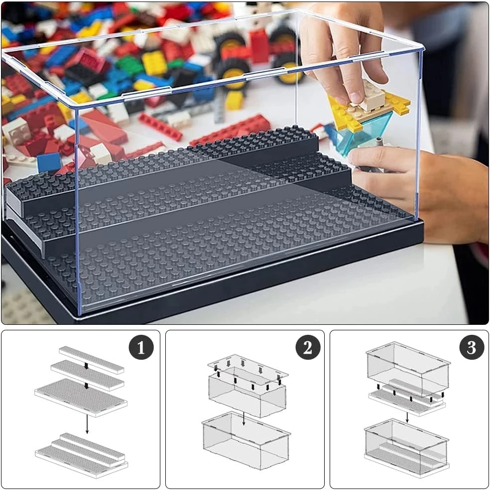 Display Case for Minifigures Action Figures Blocks Display Box Storage Fit for Lego Minifigure for Building Assembly Toy Model