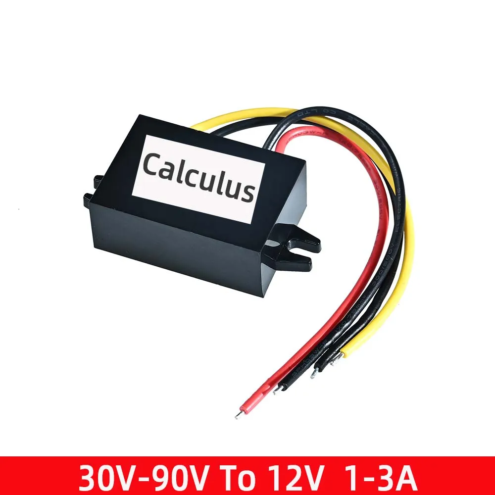 Convertidor reductor de CC de alta eficiencia, 30-90v a 12V, 1A, 2A, 3A, 36V, 48V, 60V, 72V, 90V a 12V, 1-3A