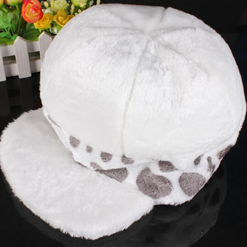 Cosplay Hat Anime Trafalgar Law Cosplay Hats Halloween Party Costumes Caps White Hat Soft Bowler Hat Masqurade Decor Fancy Dress