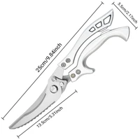 กรรไกรครัวสำหรับงานหนัก กรรไกรอาหารสแตนเลสอเนกประสงค์สำหรับตัดกระดูกปลาสัตว์ปีก ดีไซน์ปลอดภัยสำหรับเครื่องล้างจาน 6