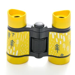 Children's Educational Folding Binoculars - 4X Magnification for Bird Watching and Exploration (Yellow)