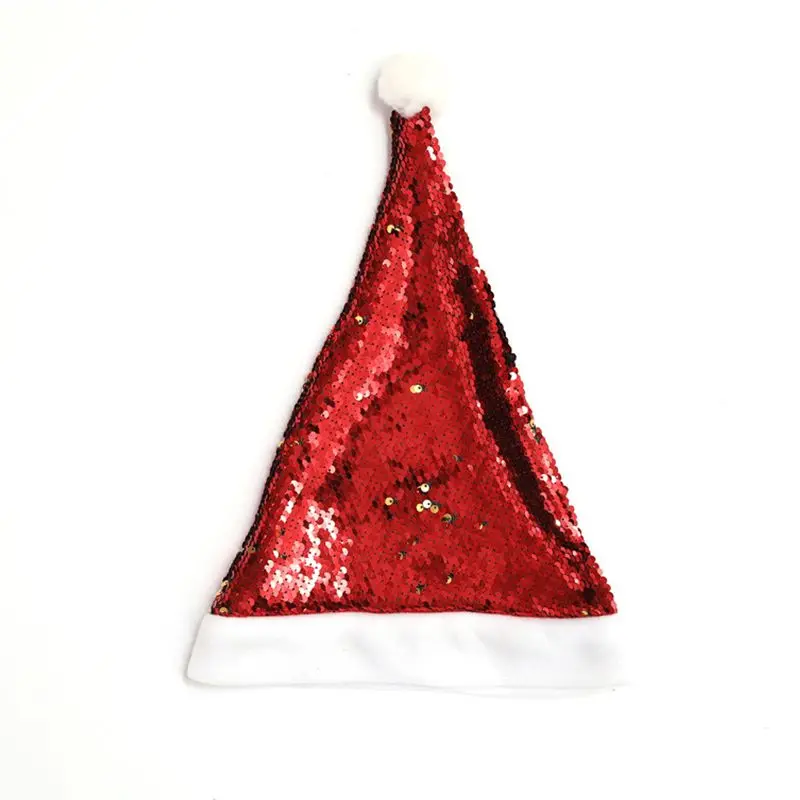 Shining Sequin Funny Party Hats for Adults and Kids Christmas Xmas Santa Hat Cap For Christmas New Year Festival Holiday Party