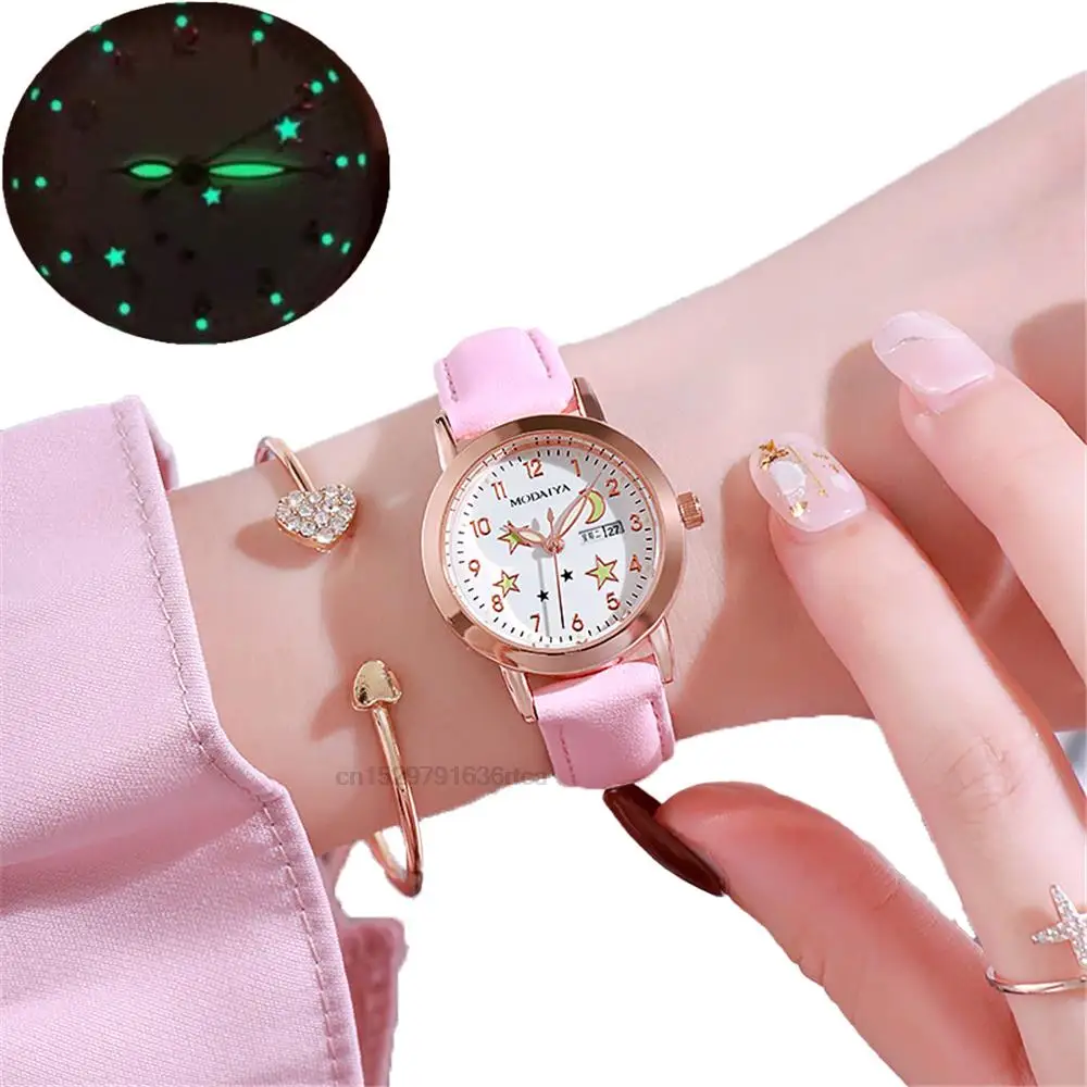 

Luxury Ladies Calendar Date Quartz Watch Simple Numbers Luminous Hand Design Watches Fashion Quality Leather Women's Watches