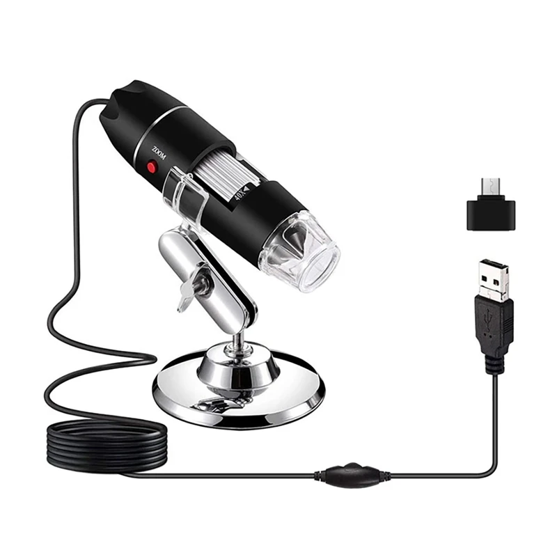 

New 3 In 1 USB Microscope 1600X Magnification 8 LED Portable Microscope Mini Endoscope With TYPE-C Conversion Head