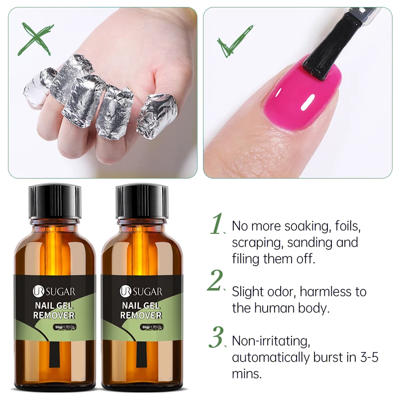 UR SUGAR 50ml Magic Fast Remover Gel Nail Polish Varnish Soak Off UV Cleaner Function Gel Remove Tool Nail Art For Manicure 4