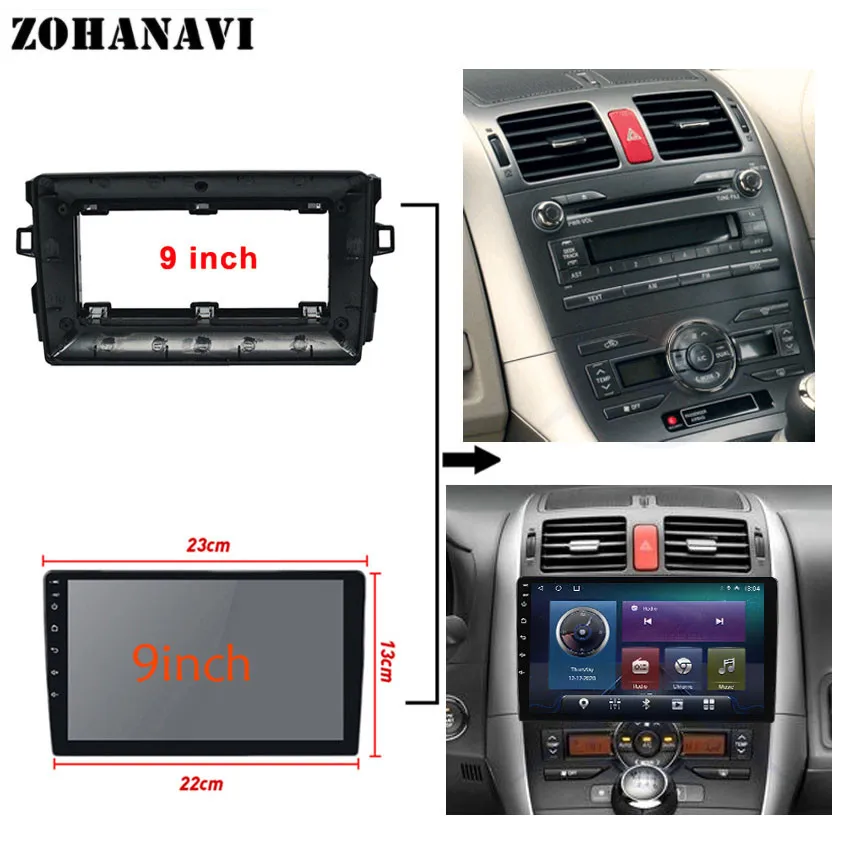 9InchAndroidCarRadioFrameKitForToyotaAurisE15020062012Auto