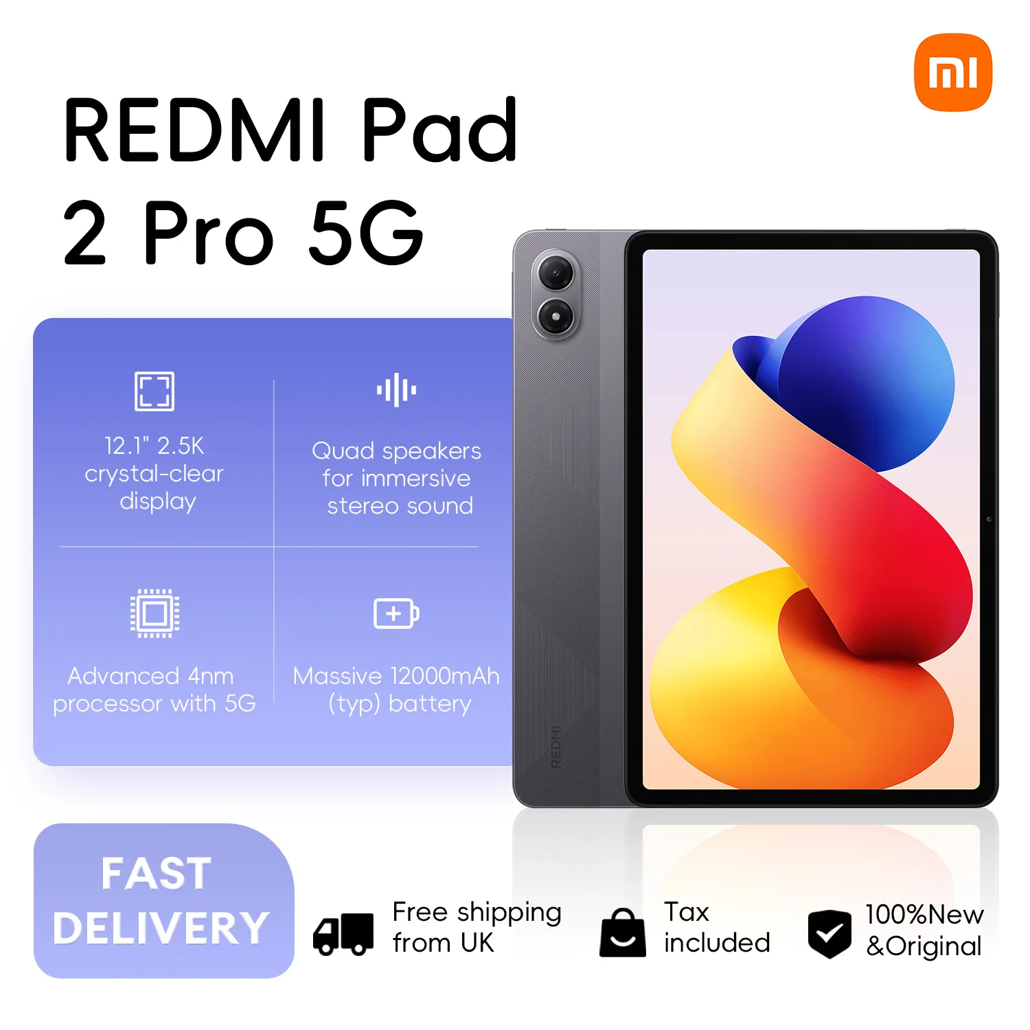 Xiaomi Redmi Pad 2 Pro 5G eSIM 6+128GB Global Version 12.1" 2.5K 120Hz ...