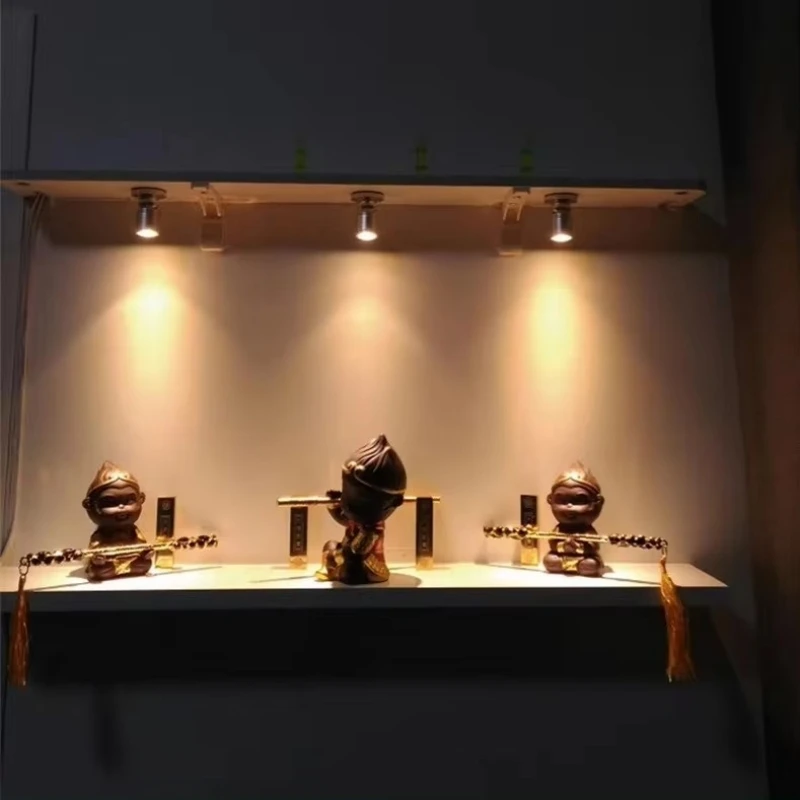 Mini USB Powered LED Cabinet Spotlight 1W/3W DC5V Jewelry Shelf Lamp Counter Closet Showcase Display Ceiling Lights With Switch 6