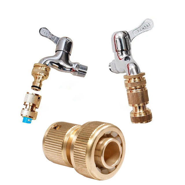 1/2 "3/4" Sárgaréz Csap Gyors Csatlakozás 16 Mm -Es 20 Réztömlő Csatlakozó Adapter Kertcsövek Javító Öntözési Pisztoly Szerelvény Szerszám