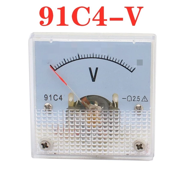 91C4 DC Voltmeter Analog Panel Voltage Meter Mechanical Pointer