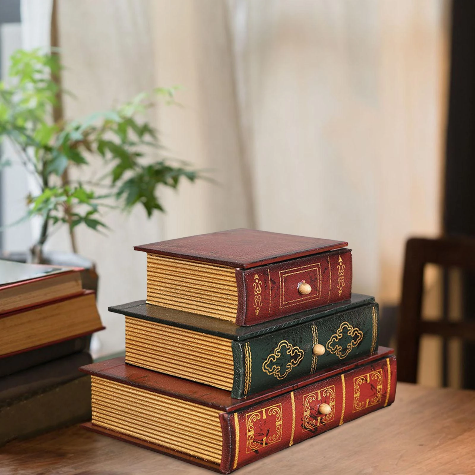 Caja de almacenamiento de exhibición de joyas estilo Retro, contenedor de madera con forma de organizador, estuche para del hogar, utilería para fotos| | - AliExpress