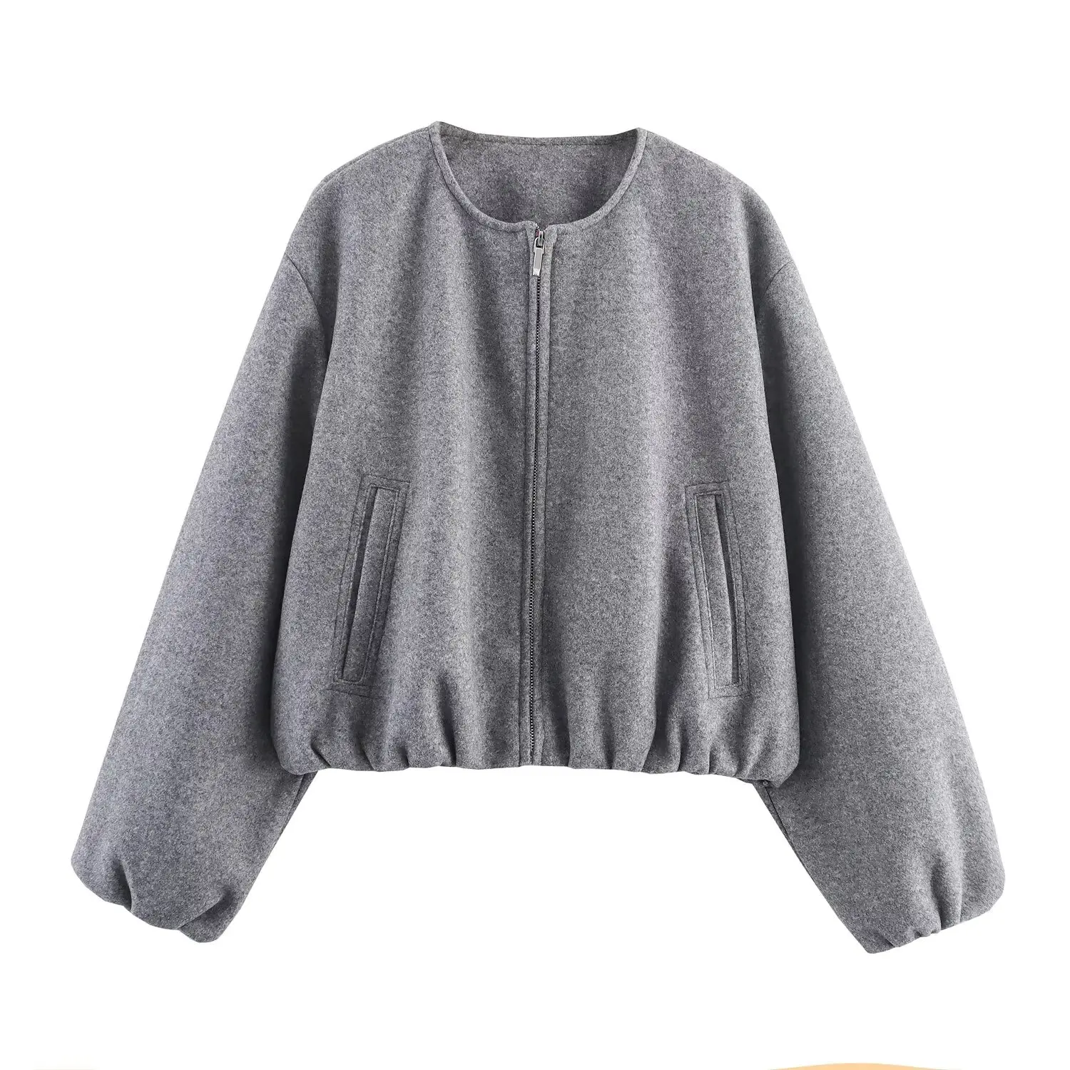 Women's Casual Short Pilot Jacket Female O-Neck Zipper With Pockets Jacket Lady Autumn Winter Daily Commuting Jacket Streetwear