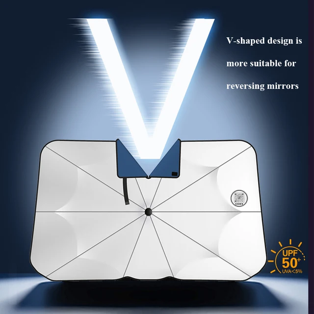 2023 Továbbfejlesztett Autó Szélvédő Napsütemények Esernyő Összecsukható Napsókád Első Ablak Borítója Uv Sugárblokkhoz És Napsütéses Hővédelemhez - Image 2