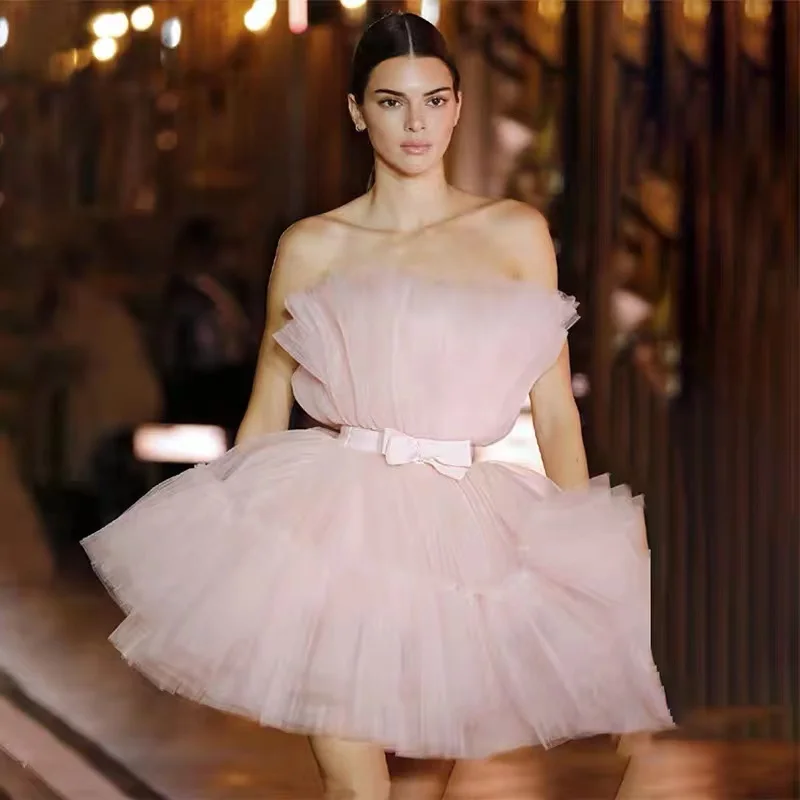 

2023 design sense girl princess mesh fluffy tube top dress