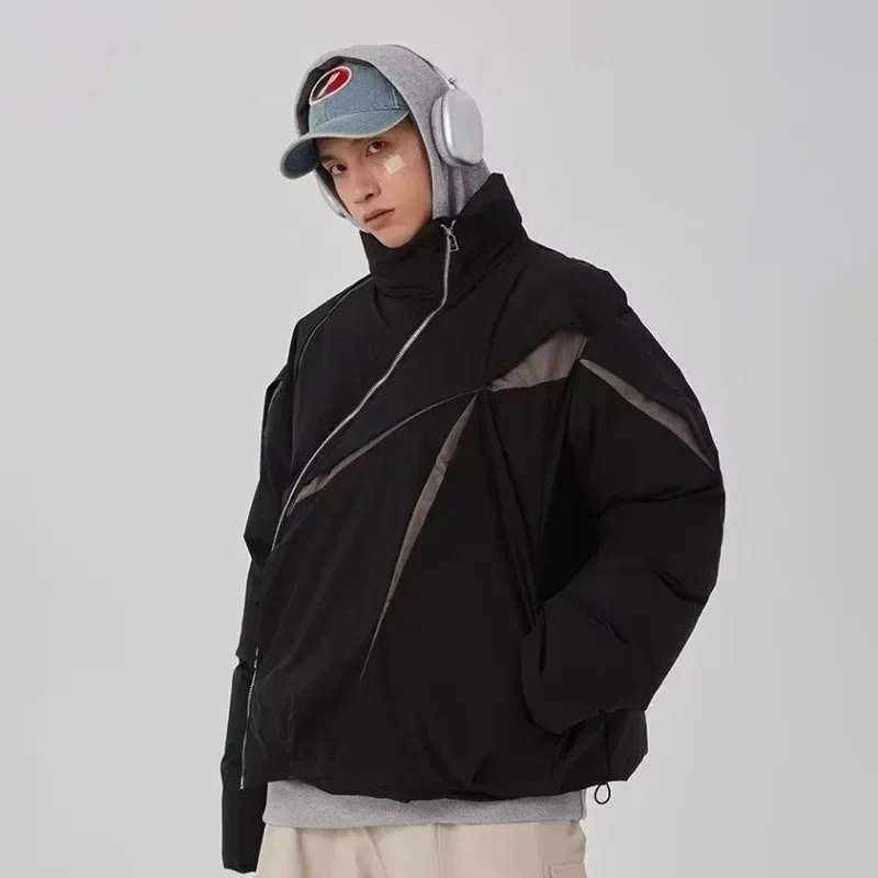 American Cotton Padded Jacket Men Women Winter High Street Thicken Warm Stand Collar Coat Hip Hop Loose Cutting Design Outwear cotton jacket parka coat parkas coat