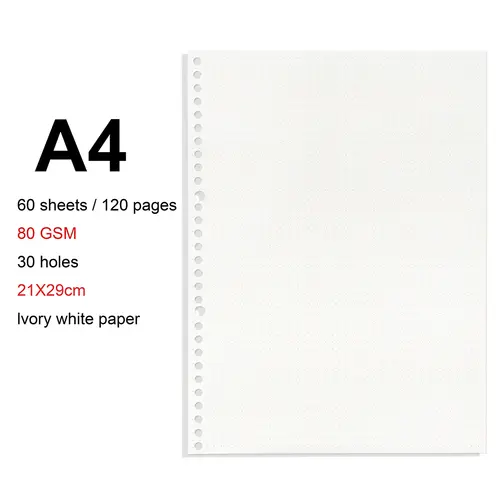 A4/B5/A5 Loose Leaf Refill Binder Notebook Blank/Line/Grid/Cornell Replacable Metal Ring Office&School Supplies Stationery - Image 31