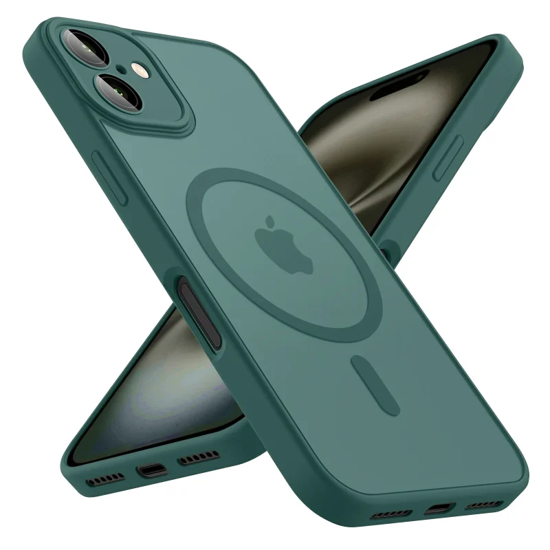 Luxury Frosted Matte Transparent Magnetic Phone Case with MagSafe Compatibility