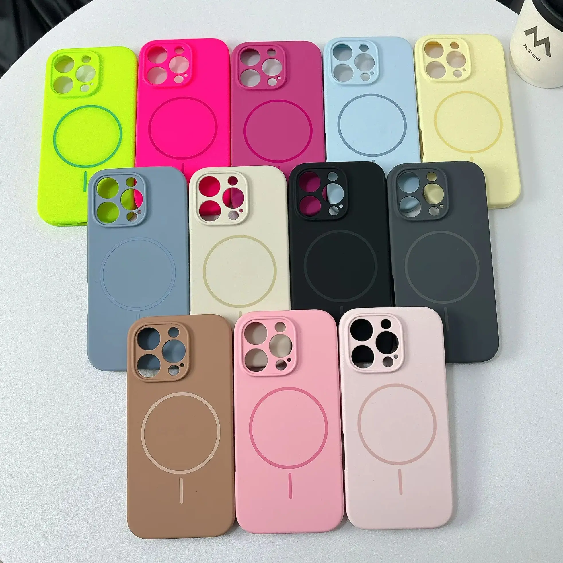 OriginalLiquidSiliconeBrightFluorescentCaseForiPhone17Air161514Plus1312ProMaxForMagsafeWirelessChargeCover-AliExpress202192403
