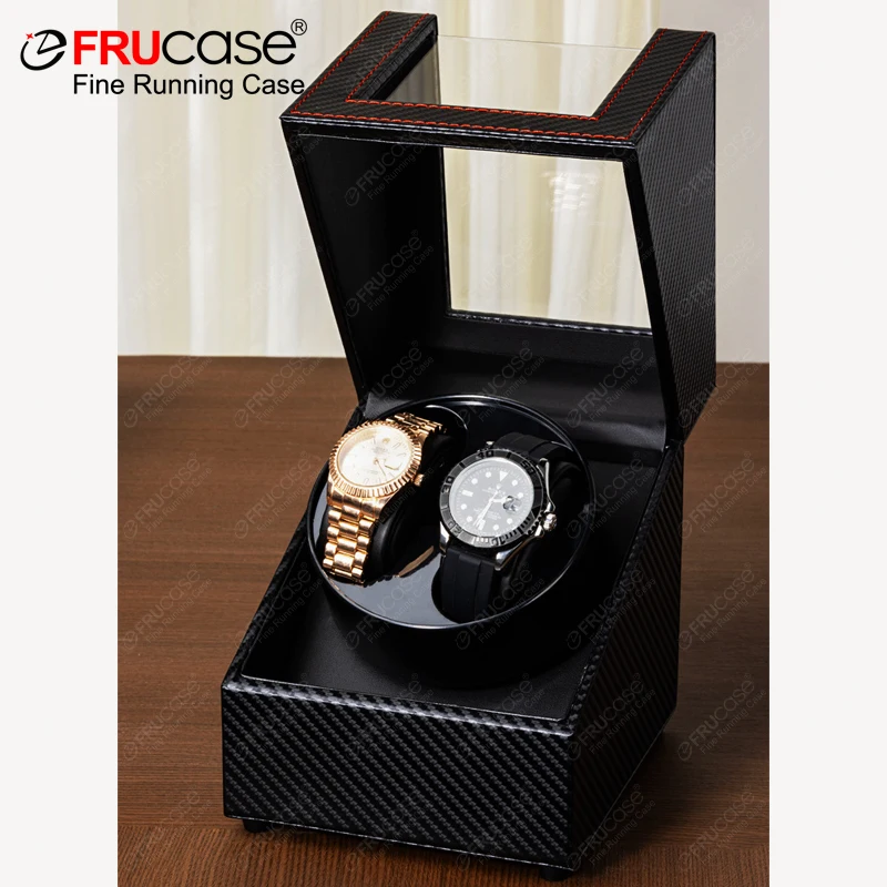 FRUCASE PU Watch Winder for Automatic Watches Watch Box USB Charging watch winder