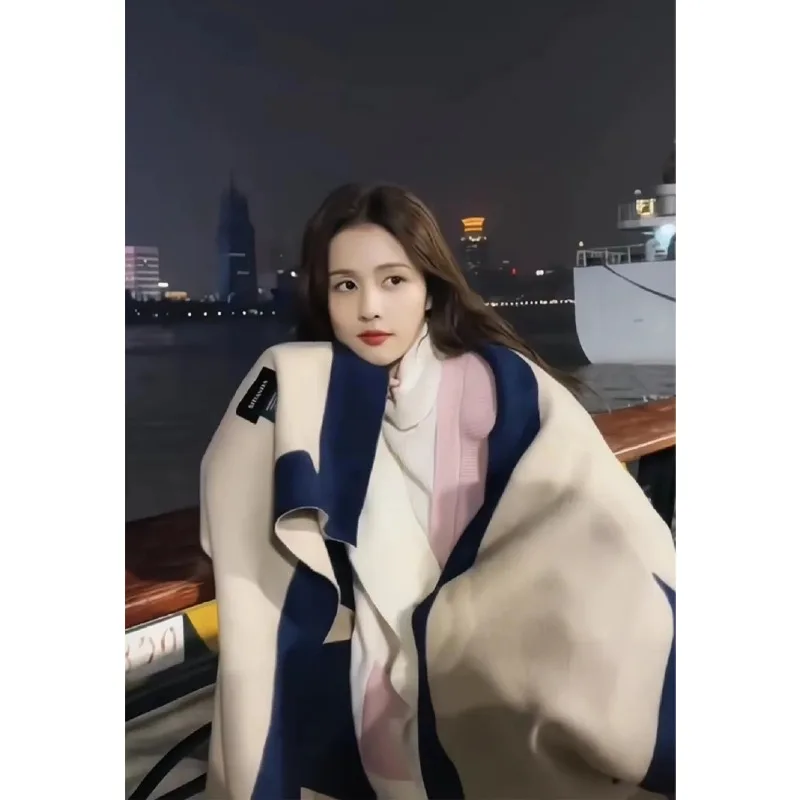Ins Pure Cashmere Sheep Outdoor Cloak Blanket Woven Jacquard Blanket Knitted Blanket Merino Wool Blanket Cover Blanket