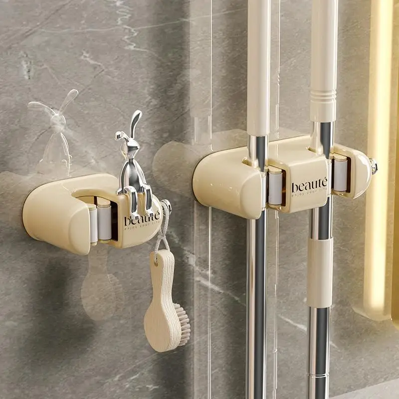 

1/2Pack Mop Broom Holder Rack Grippers Clips Wall Mount Home Appliance Multi-Purpose Hooks Kitchen Bathroom Organizer Accessorie