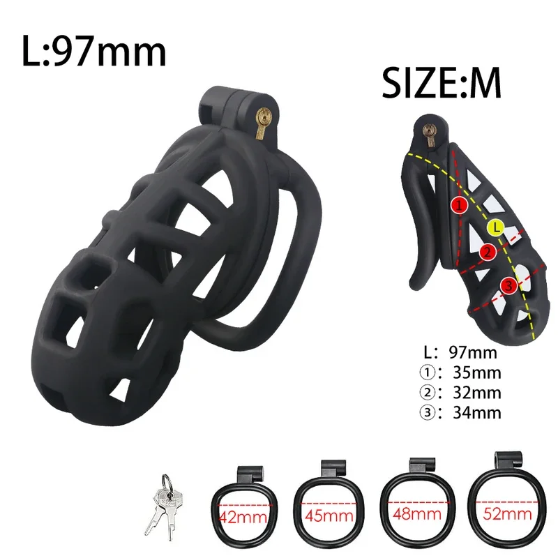 Male Chastity Cage Erotic Urethral Lock Sex Toys Device Penis Ring Male with 4 Size SM Products Cage Chastete Penis Sleeve