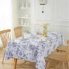 Blue White Floral Printed Rectangle Tablecloths Home Party Decor Reusable Waterproof Table Cloth for Holiday Wedding Table Decor 3