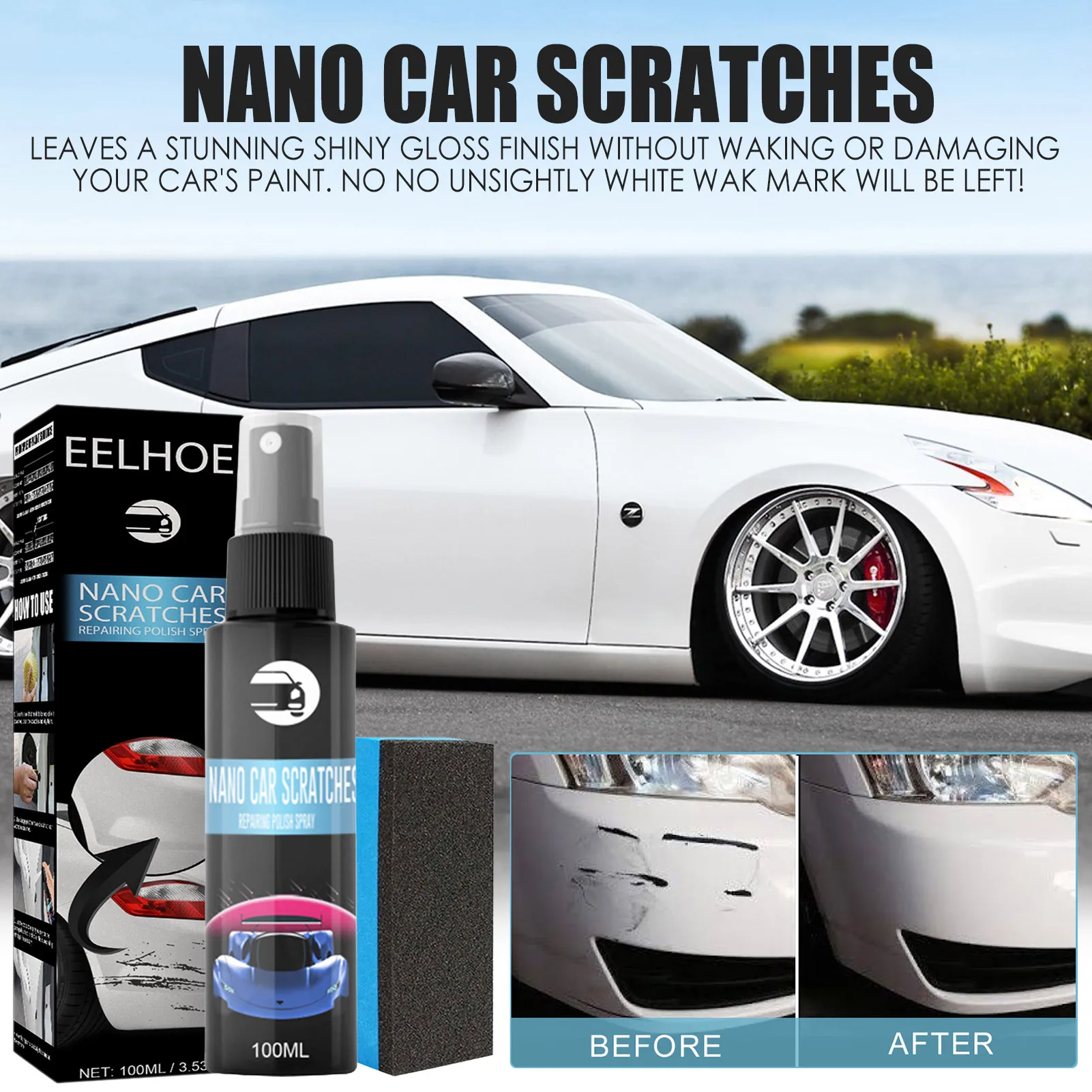 30/50/100ml Car Scratch Repairing Polish Spray Nano Car Scratch Removal Spray Repair Nano Scratches Ceramic Coating